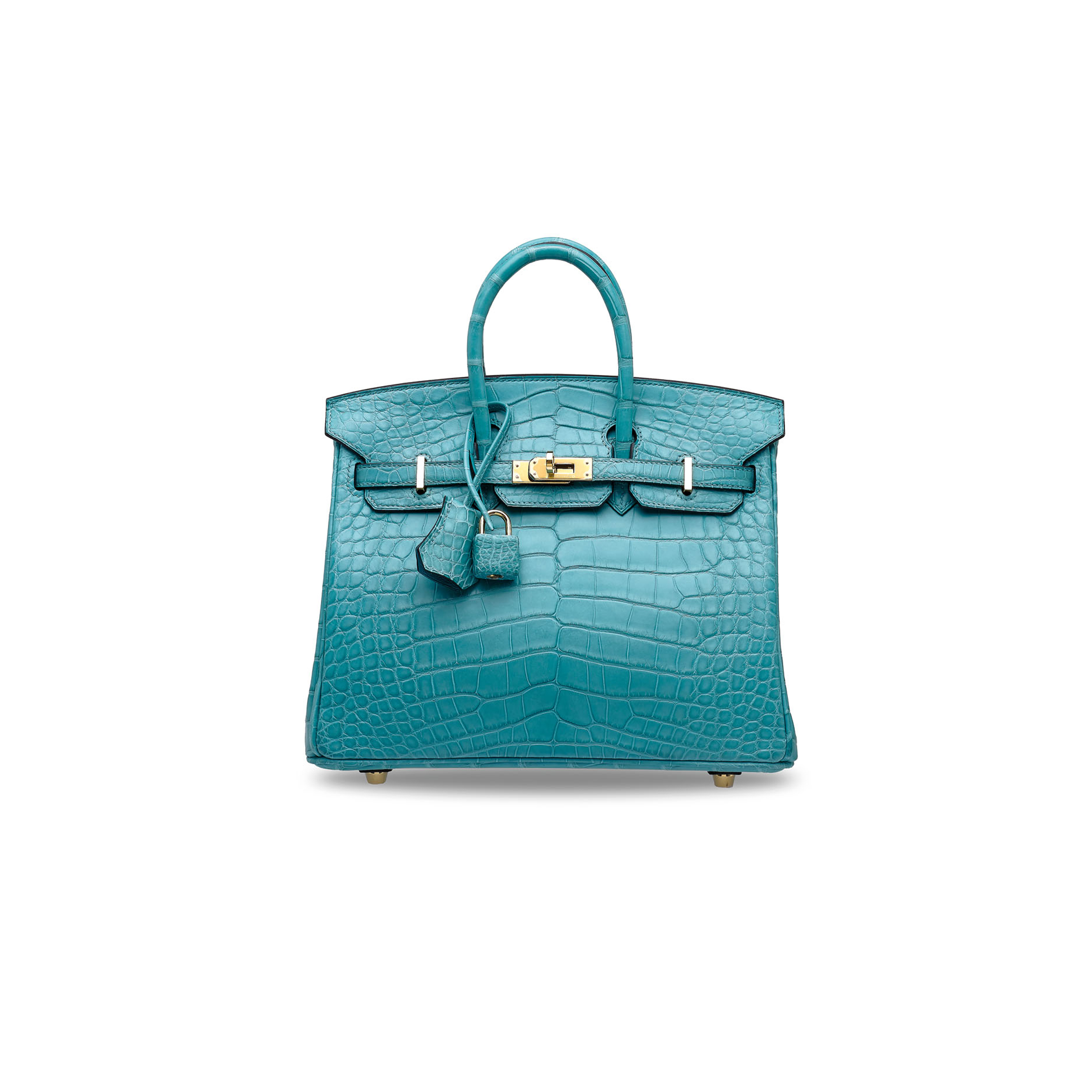 H**mes master birkin 25 crocodile leather sky blue gold buckle h041354ck5p (25*20*13cm)